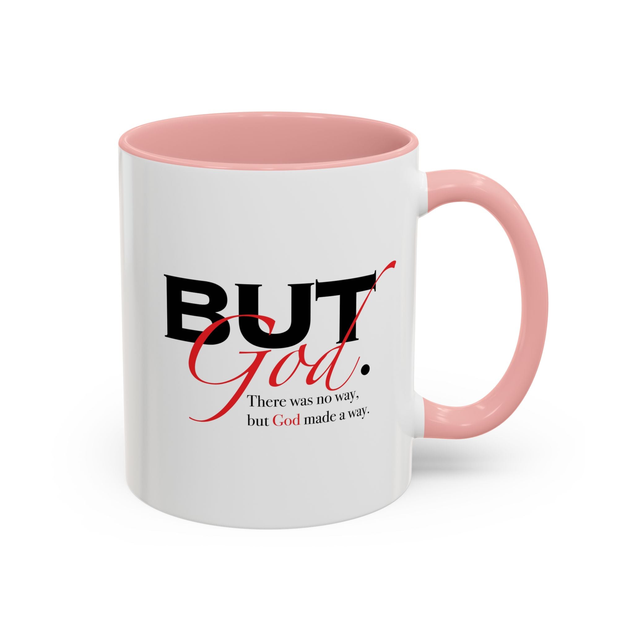 Coffee Mug — "But God." Inspirational Religious Left Handed Mug (11/15oz)