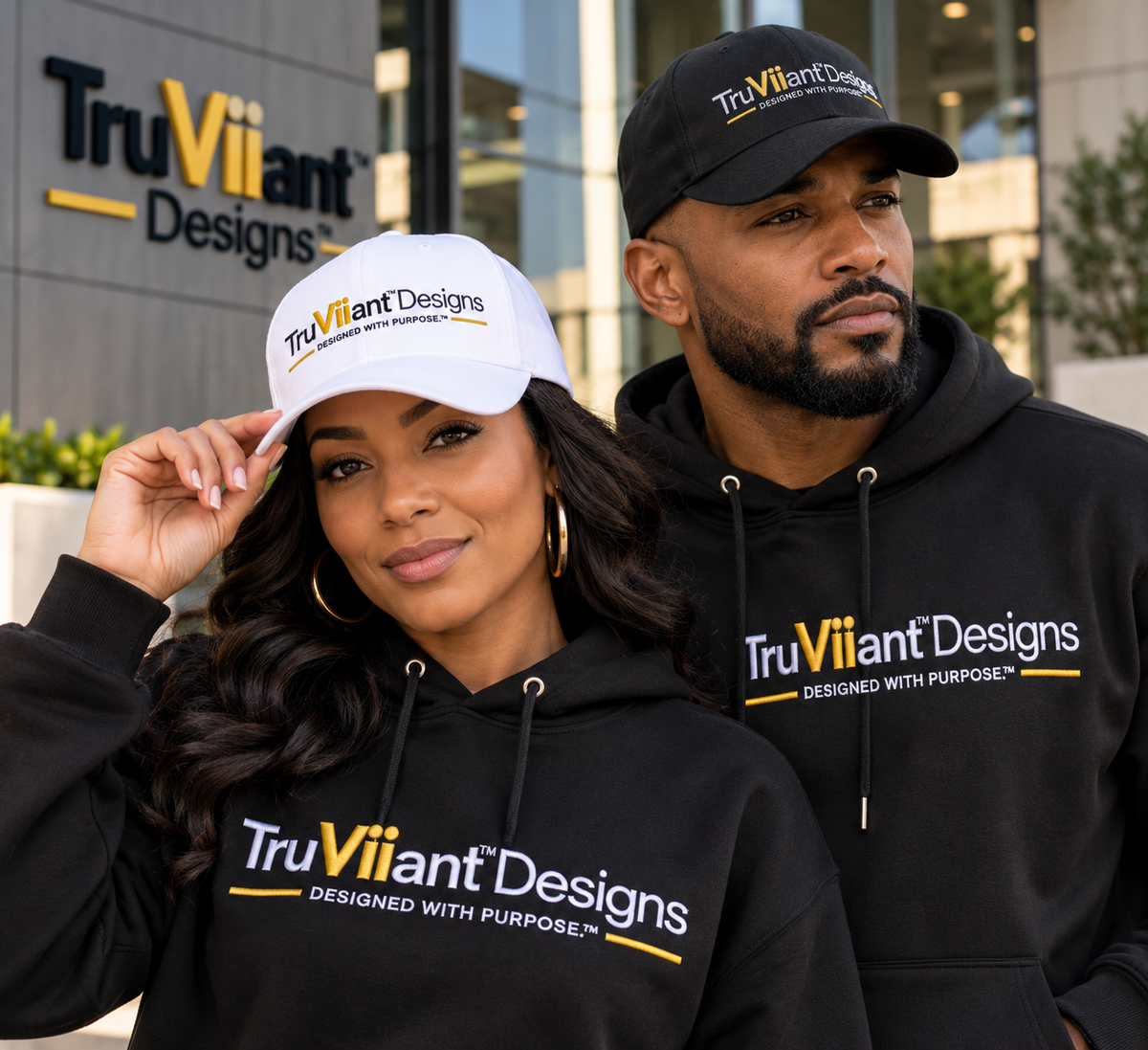 TruViiant™ Signature Embroidered Logo Cap | Black & Gold