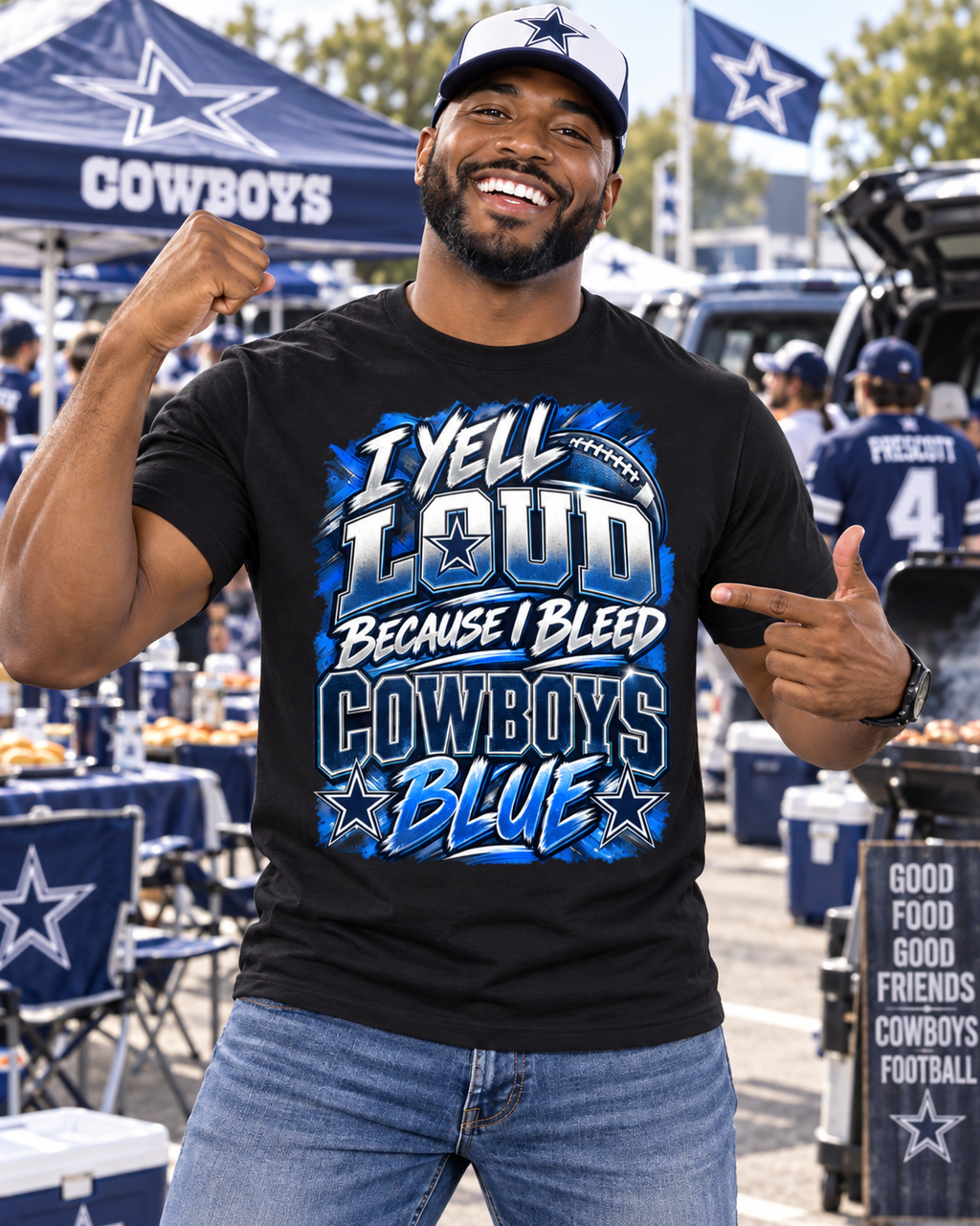 I Yell Loud Because I Bleed Cowboys Blue™ Graphic Tee
