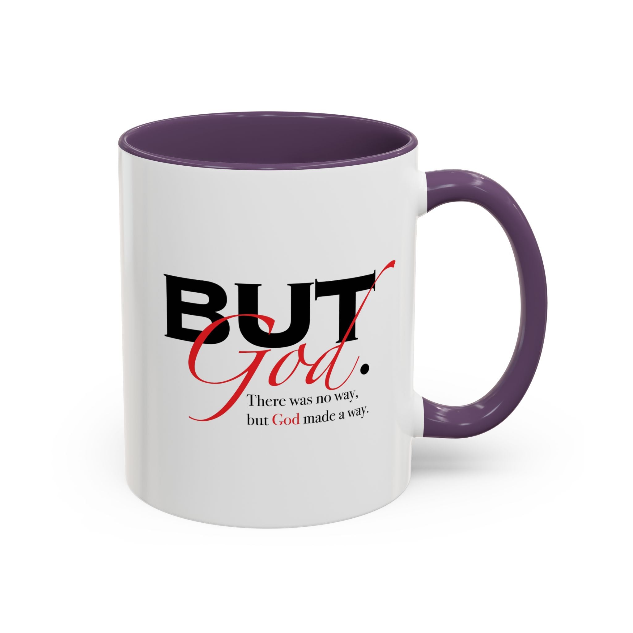 Coffee Mug — "But God." Inspirational Religious Left Handed Mug (11/15oz)