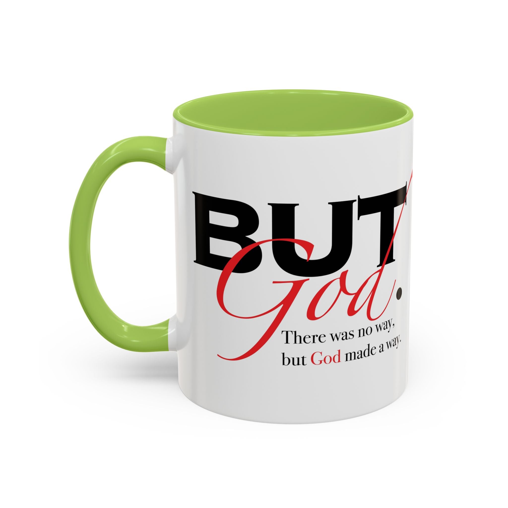 Accent Coffee Mug — "But God" Right Hand Coffee Cup (11/15oz)