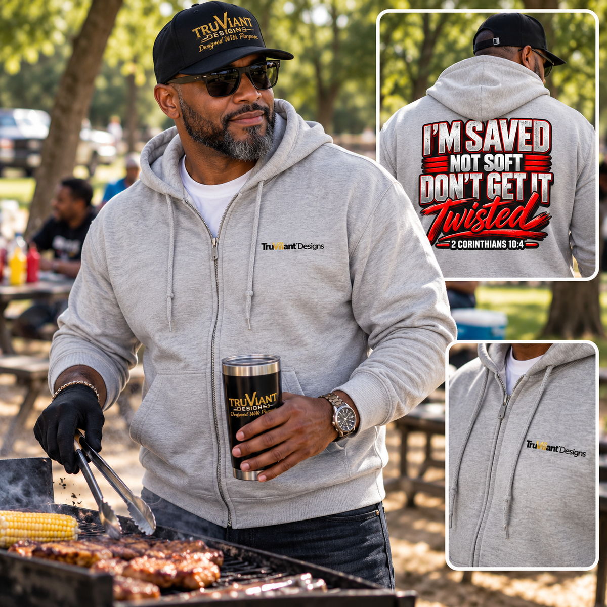 I’m Saved, Not Soft™ Full-Zip Faith Hoodie | TruViiant™ Designs