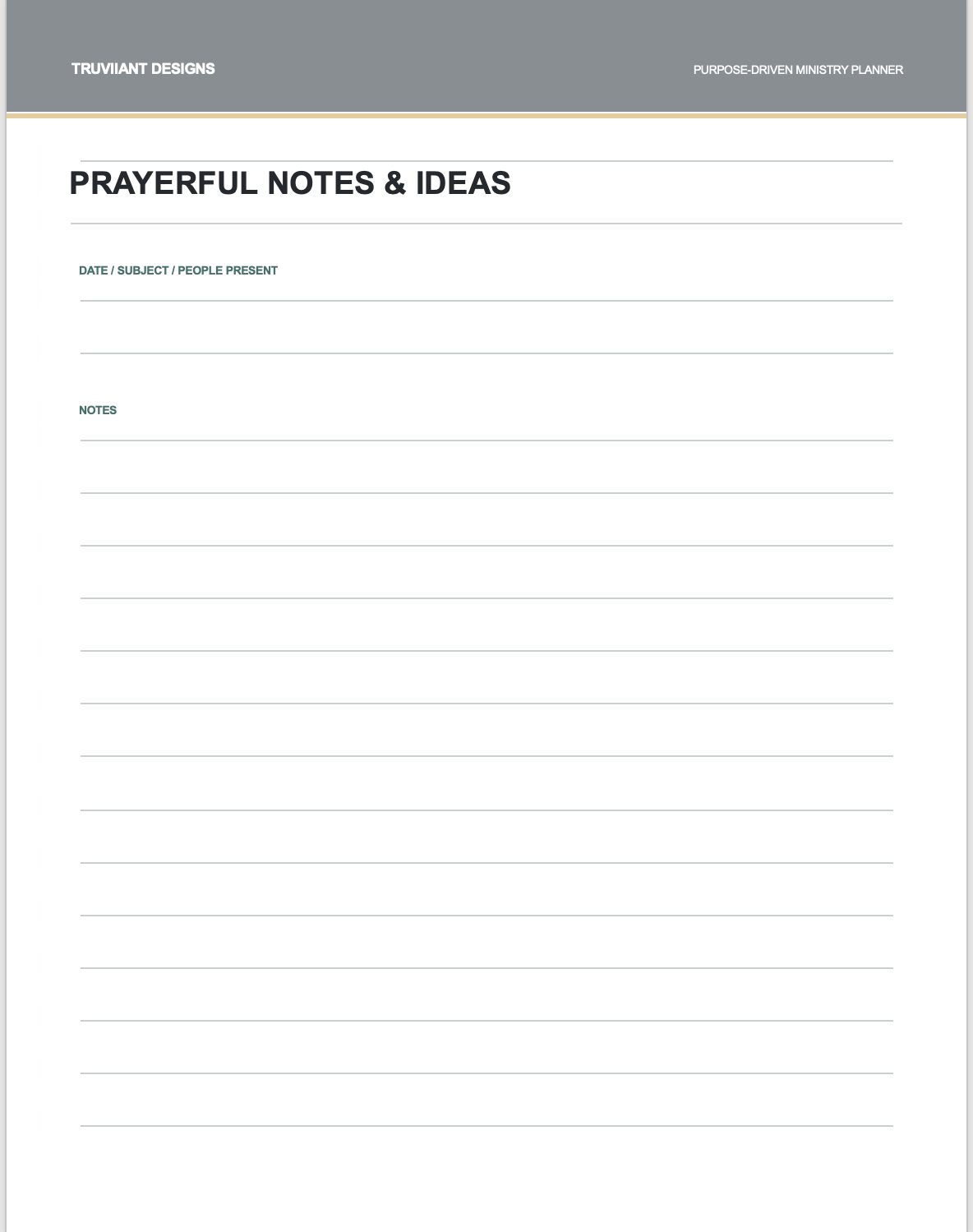 The Purpose-Driven Ministry Planner