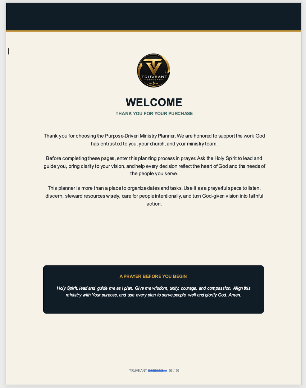 The Purpose-Driven Ministry Planner