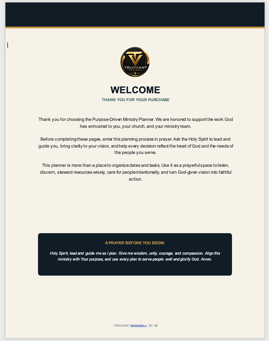 The Purpose-Driven Ministry Planner